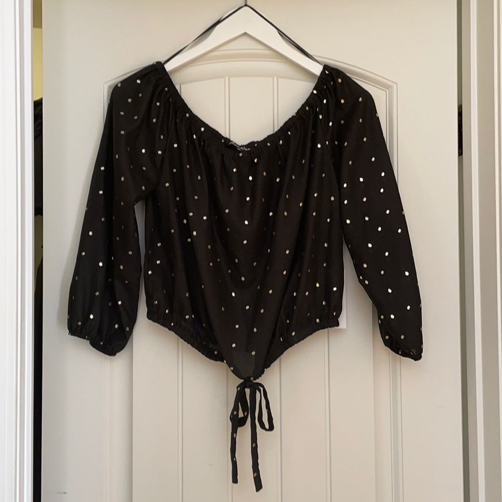 Stitch Fix Canei Off the Shoulder Foil Print Blouse